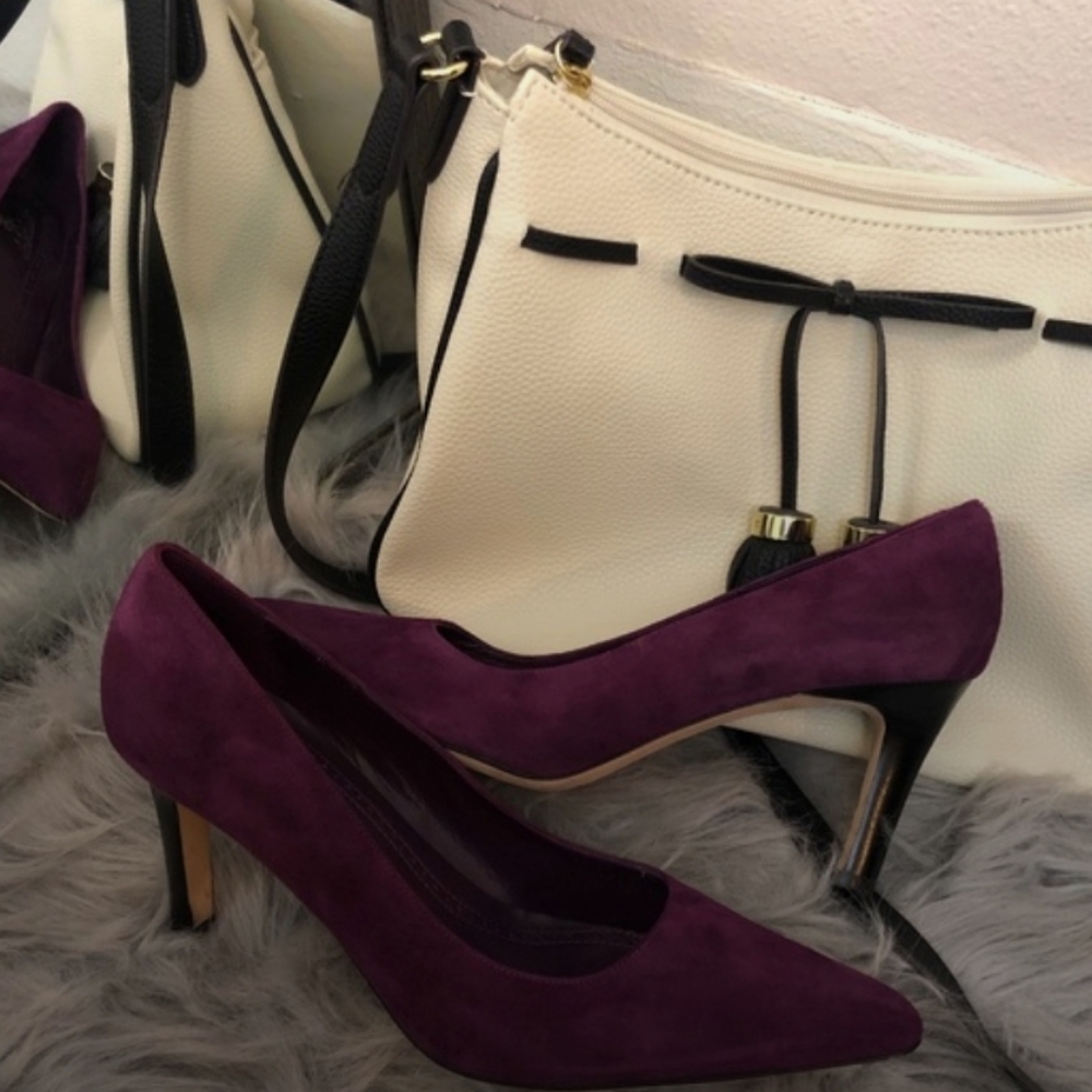 Brooks Brothers Classic Plum/Purple Suede Pump.  Beautiful I wore them 2x